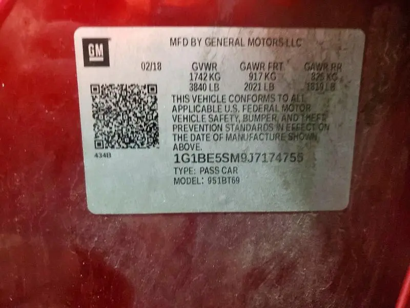 2018 CHEVROLET CRUZE LT  