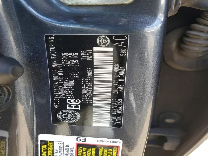 2011 TOYOTA MATRIX BASE  