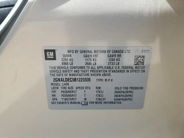 2011 CHEVROLET EQUINOX LT  
