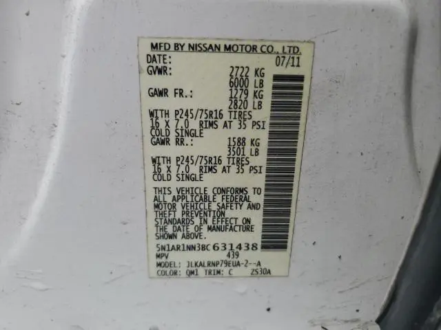 2011 NISSAN PATHFINDER S  