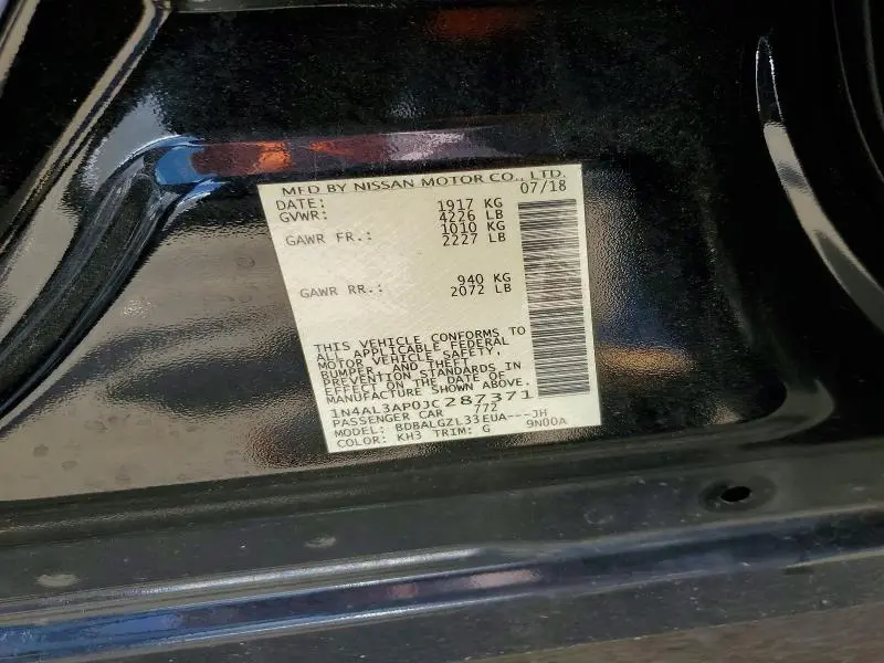 2018 NISSAN ALTIMA 2.5 S  