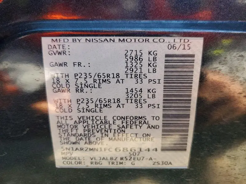 2015 NISSAN PATHFINDER   