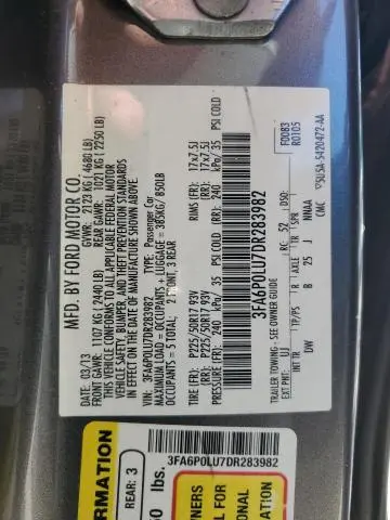 2013 FORD FUSION SE HYBRID  