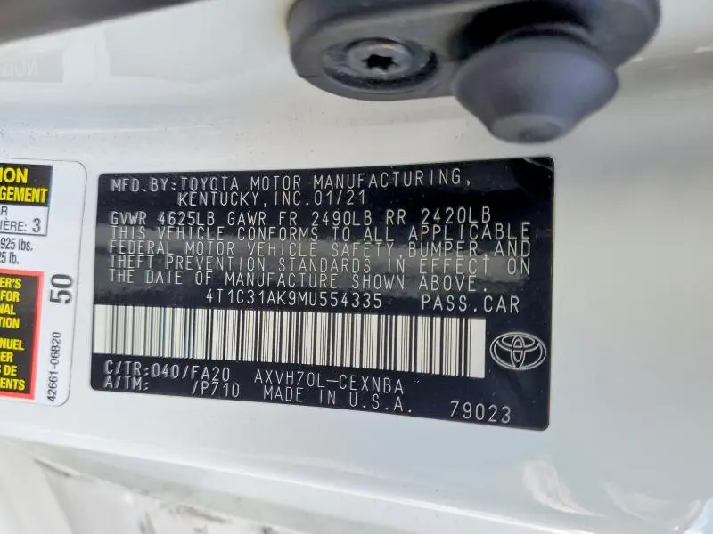 2021 TOYOTA CAMRY   