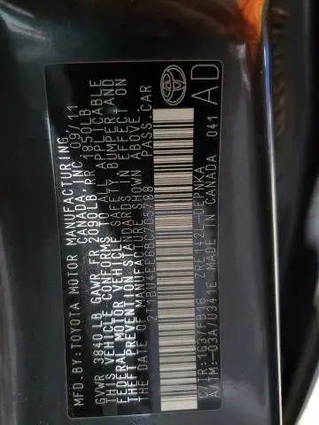 2011 TOYOTA COROLLA BASE  