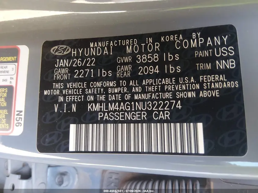 2022 HYUNDAI ELANTRA SEL