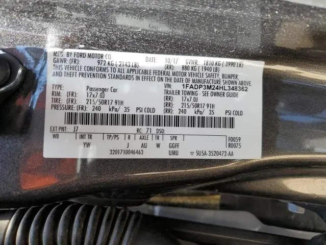 2017 FORD FOCUS SEL  