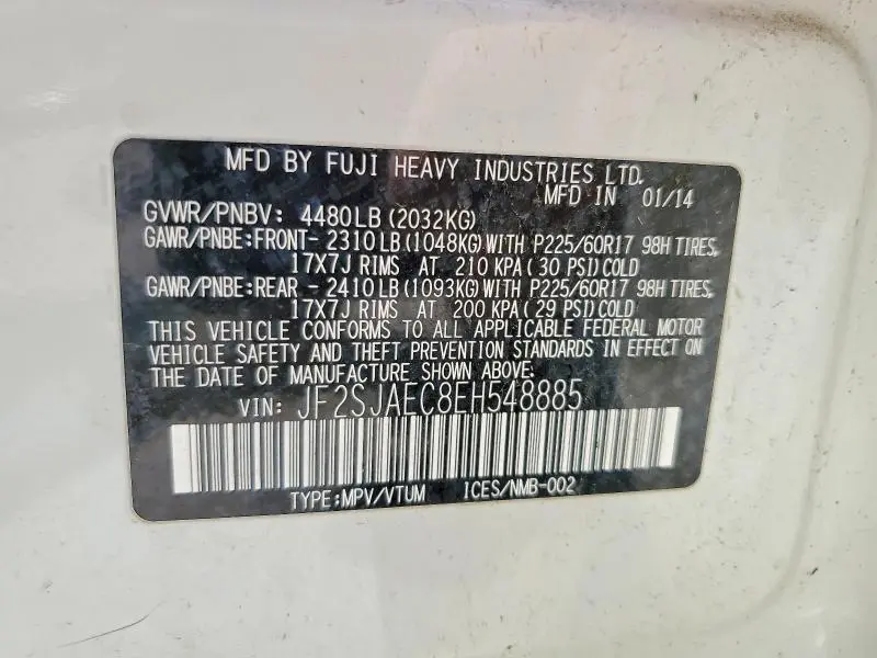 2014 SUBARU FORESTER 2.5I PREMIUM  