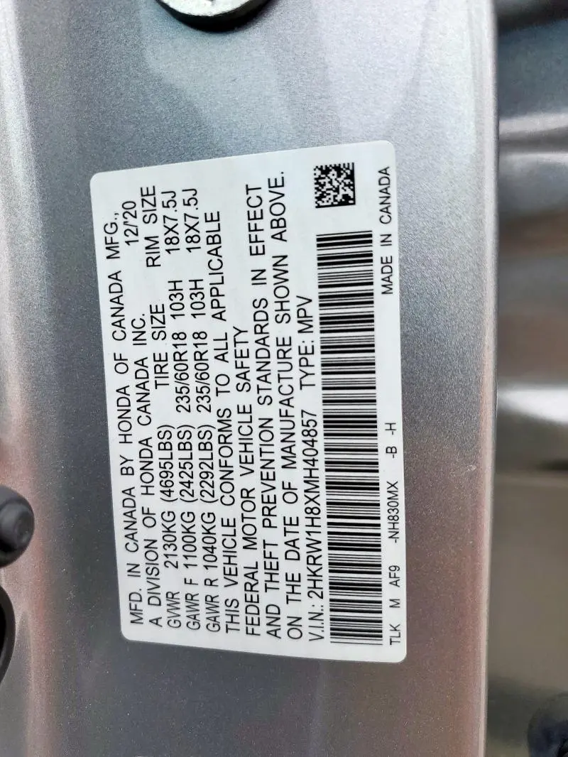 2021 HONDA CR-V EXL  