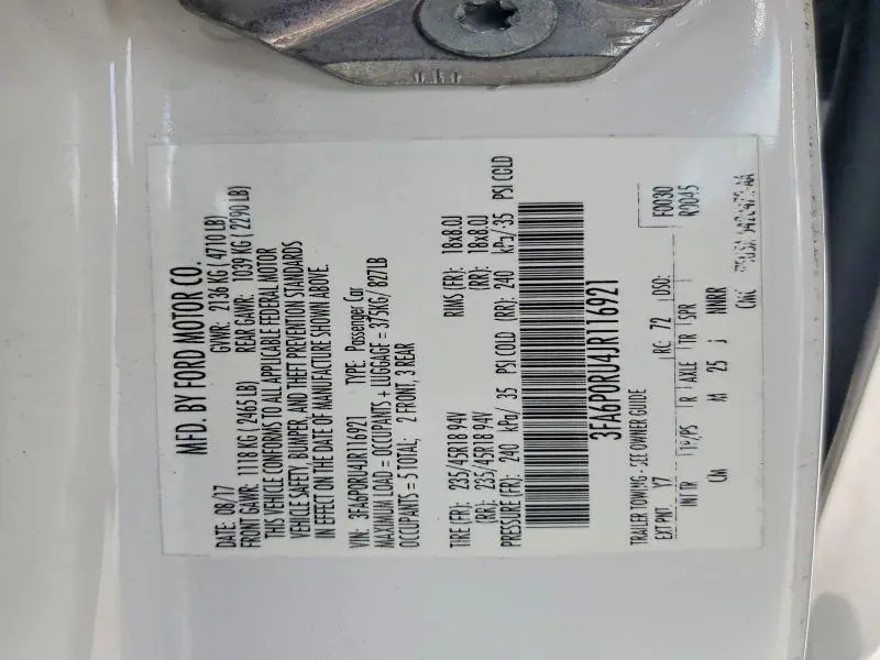 2018 FORD FUSION TITANIUM  