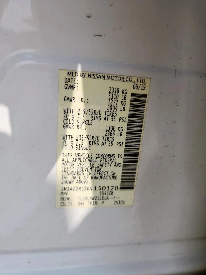 2019 NISSAN MURANO S  