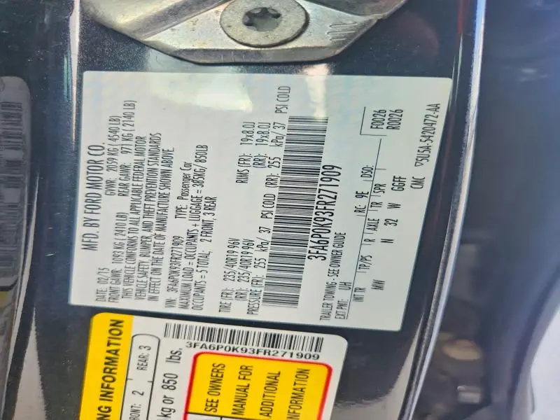 2015 FORD FUSION TITANIUM  
