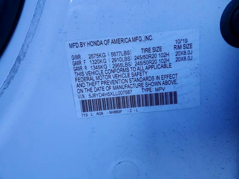 2020 ACURA MDX TECHNOLOGY  