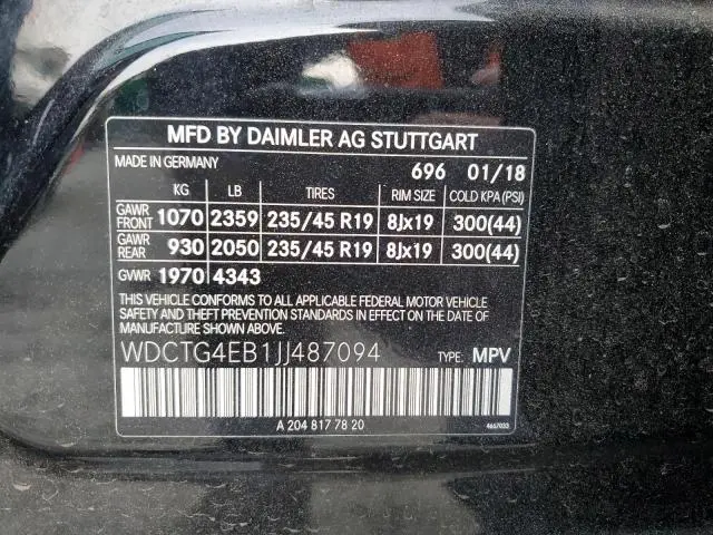 2018 MERCEDES-BENZ GLA 250