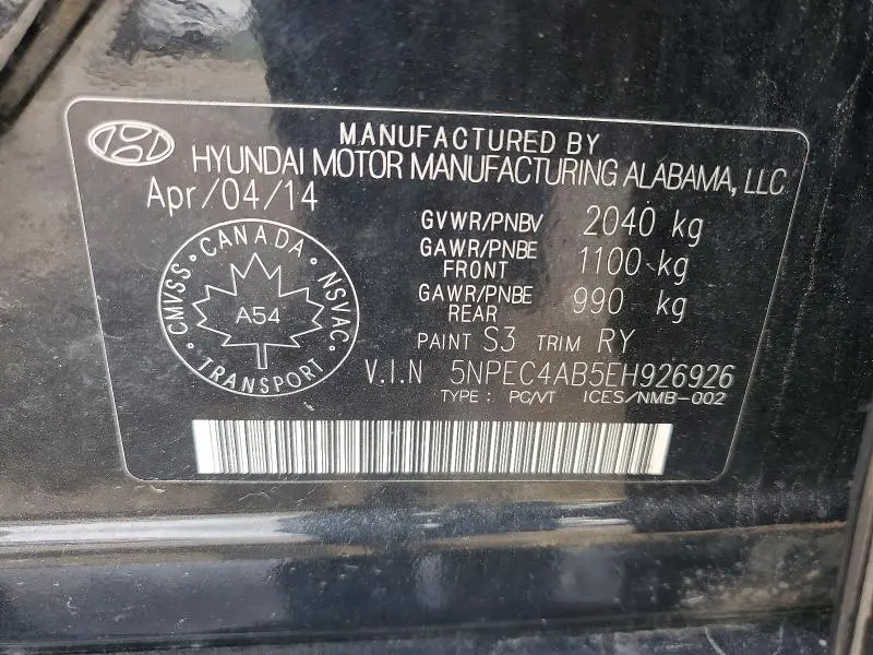 2014 HYUNDAI SONATA SE 2.0T  