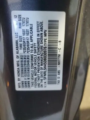 2013 HONDA ODYSSEY EX  