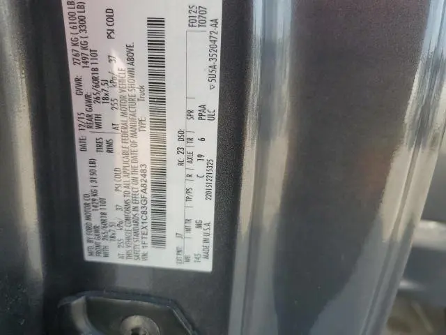 2016 FORD F150 SUPER CAB  