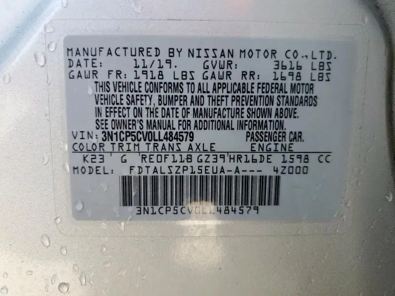 2020 NISSAN KICKS SV  