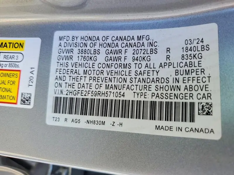2024 HONDA CIVIC SPORT  