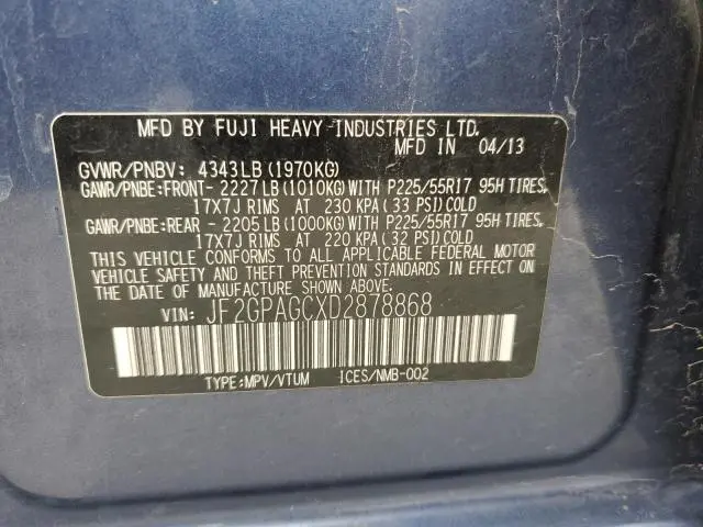 2013 SUBARU XV CROSSTREK 2.0 LIMITED  