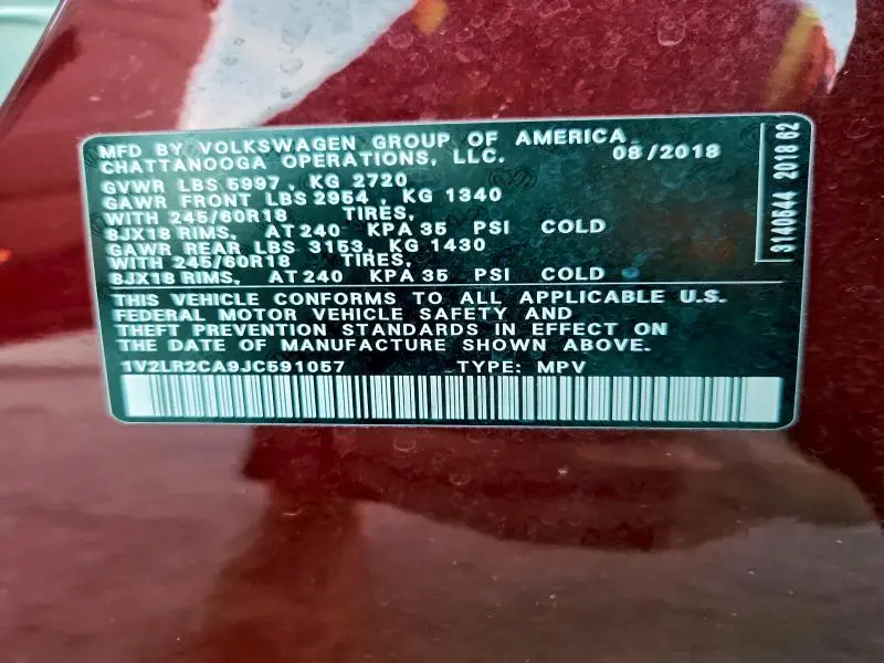 2018 VOLKSWAGEN ATLAS SE  