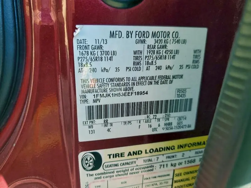 2014 FORD EXPEDITION EL XLT  