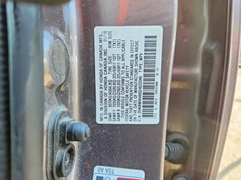2016 HONDA CR-V SE  