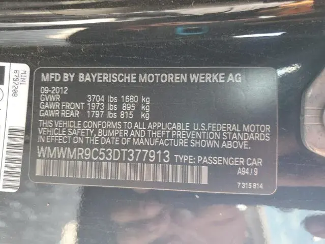 2013 MINI COOPER JOHN COOPER WORKS
