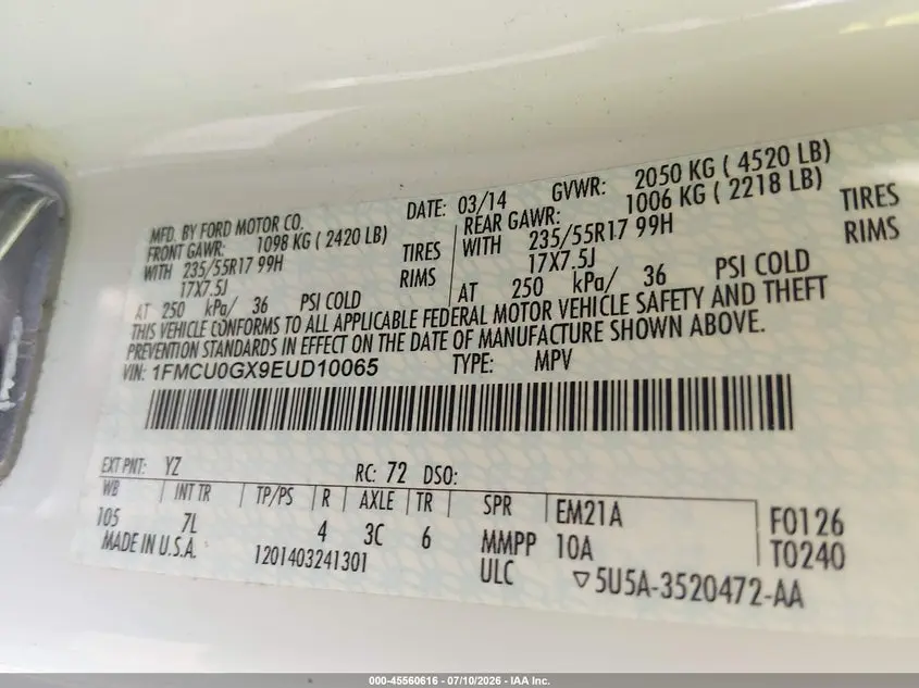 2014 FORD ESCAPE SE