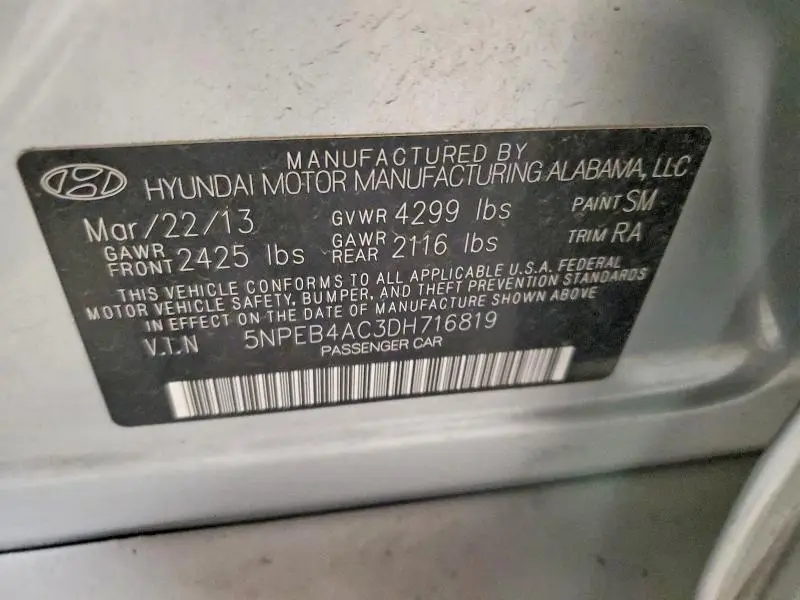 2013 HYUNDAI SONATA GLS  