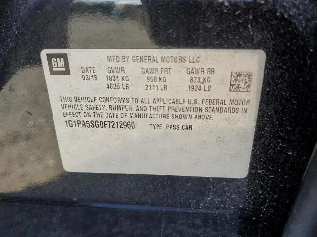 2015 CHEVROLET CRUZE LS  