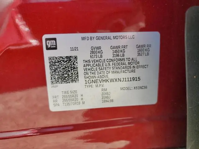 2022 CHEVROLET TRAVERSE LT  