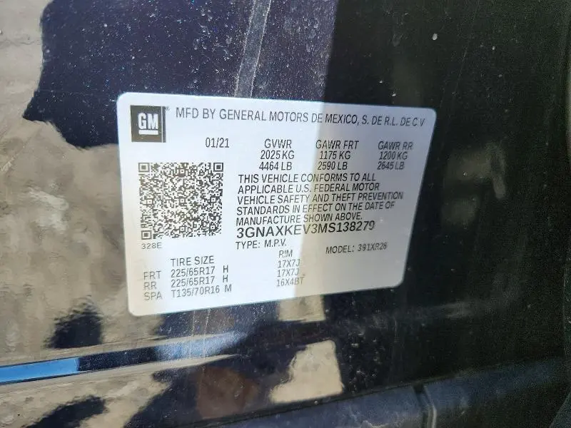 2021 CHEVROLET EQUINOX LT  