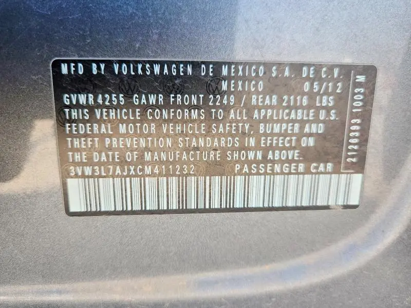 2012 VOLKSWAGEN JETTA TDI  