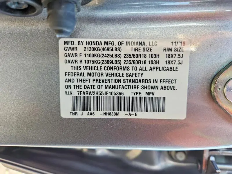 2018 HONDA CR-V EX  