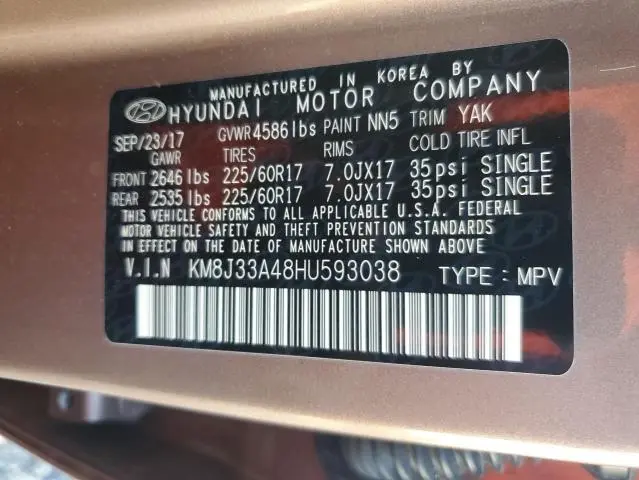 2017 HYUNDAI TUCSON LIMITED  