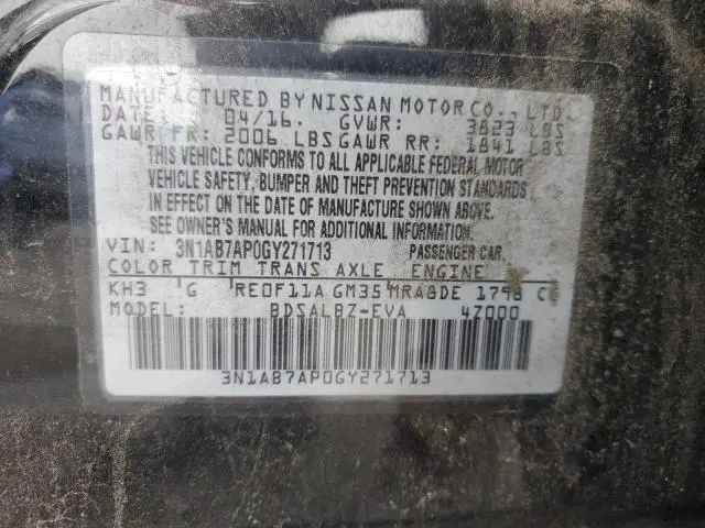 2016 NISSAN SENTRA S  