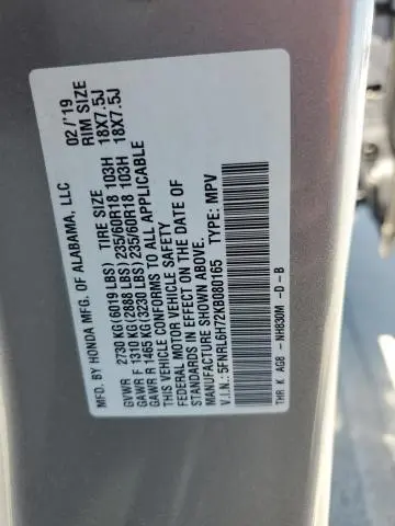 2019 HONDA ODYSSEY EXL  