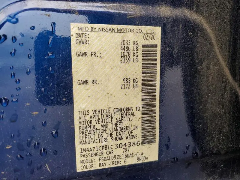 2020 NISSAN LEAF SV  