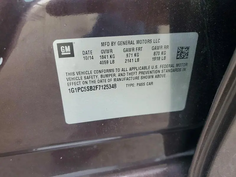 2015 CHEVROLET CRUZE LT  