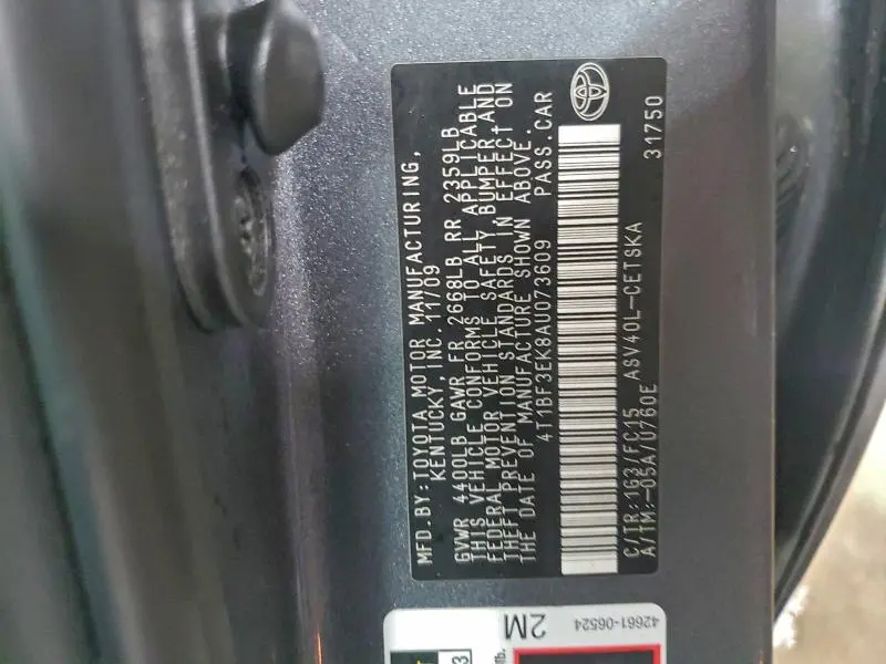 2010 TOYOTA CAMRY BASE  