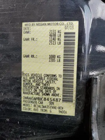 2013 NISSAN MAXIMA S  