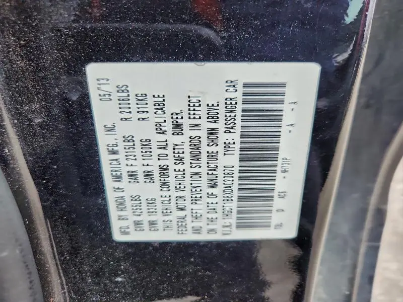 2013 HONDA ACCORD EXL  