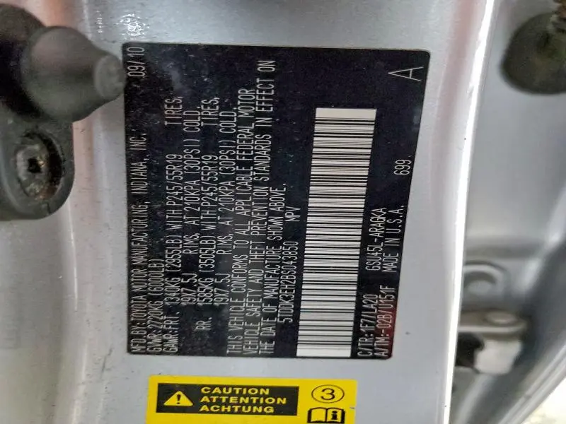 2011 TOYOTA HIGHLANDER LIMITED  