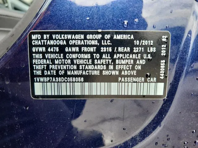 2013 VOLKSWAGEN PASSAT SE