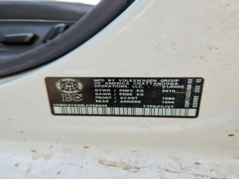 2020 VOLKSWAGEN PASSAT SEL  