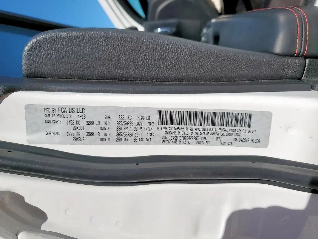 2016 DODGE DURANGO R  