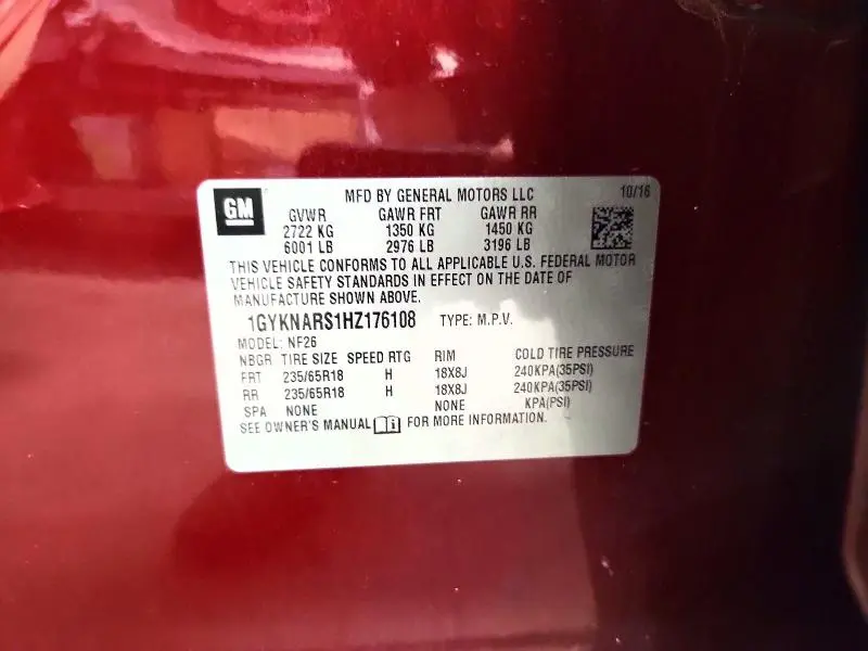 2017 CADILLAC XT5   