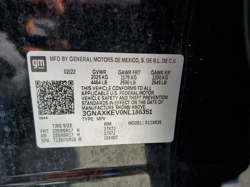 2022 CHEVROLET EQUINOX LT  