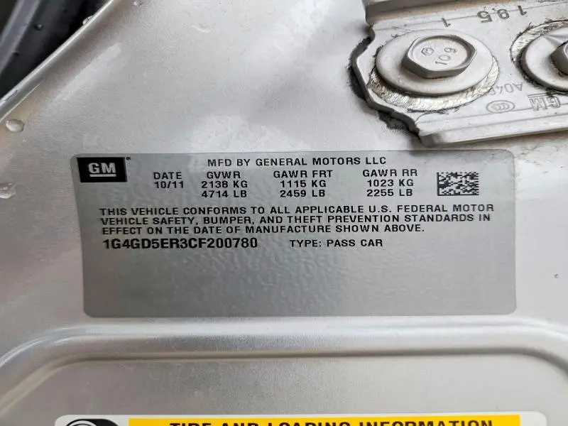 2012 BUICK LACROSSE PREMIUM  